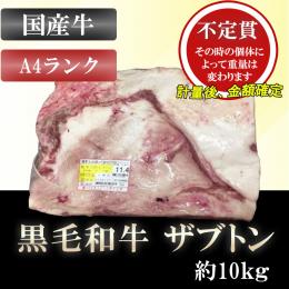 【不定貫】ザブトン 約10kg  黒毛和牛 A4ランク 4等級  ブロック 業務用 牛モモ肉
